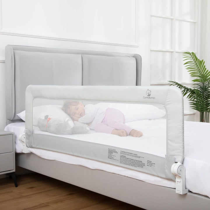 1-Pack Bed Rail for Toddlers 55.5" L X 19.5" H | Toddler Bed Rails for Twin, Full, Queen & King Mattress Size | Swing down Rail Guard | Mattress Side Rail for Kids | Gray