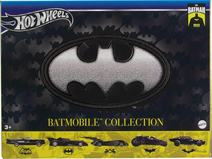 1:64 Scale Die-Cast Toy Cars, Set of 5 Batman 85Th Anniversary Vehicles Featuring 5 Different Batmobile Replicas in Commemorative Packaging (Amazon Exclusive)