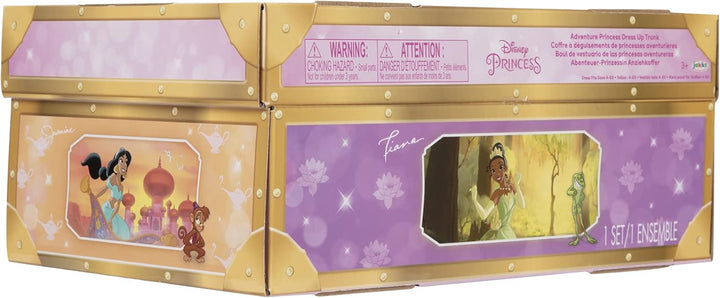 Princess Dress up Trunk – 21-Piece Deluxe Costume Set Featuring Ariel, Jasmine, Tiana & Rapunzel Outfits with Accessories & Storage Trunk – Amazon Exclusive