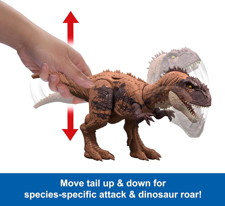 Jurassic World Dinosaur Toys with Roar Sound & Attack Action, Wild Roar Posable Figures, Physical & Connected Digital Play
