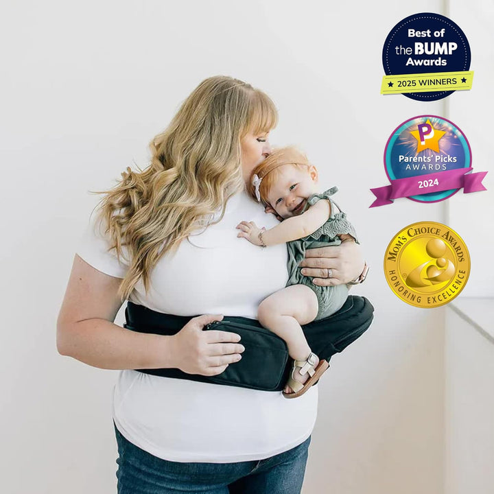 the Original Premium Quality Hip Seat Carrier – Safety-Certified Baby & Toddler Carrier with Secure Safety Buckles, No-Flimsy-Foam Design, Storage Pockets & Nursing Pillow. 0–3 Yrs