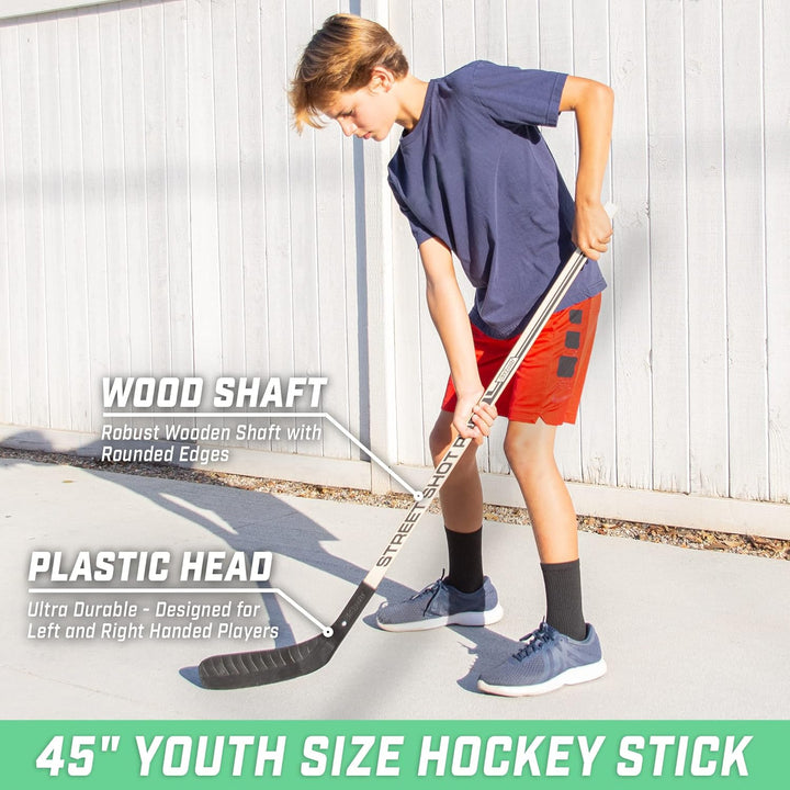 Street Hockey - Choose between Street Hockey Goal Set with Sticks, Street Hockey Balls (6 Pack) or Street Hockey Sticks (2 Pack)