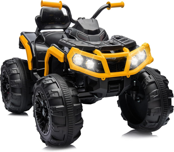 Kids ATV Four Wheeler, 24V Electric ATV Ride on Toy for Big Kids, 400W Motor, LED Lights - Green
