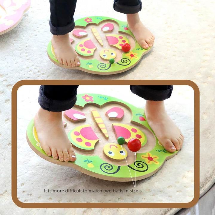 Kids Wooden Balance Board Core Training Toy Sensory Wobble Board for Gym Fitness Home