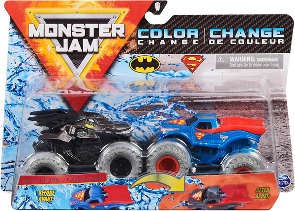 , Official Batman Vs. Superman Color-Changing Die-Cast Monster Trucks, 1:64 Scale