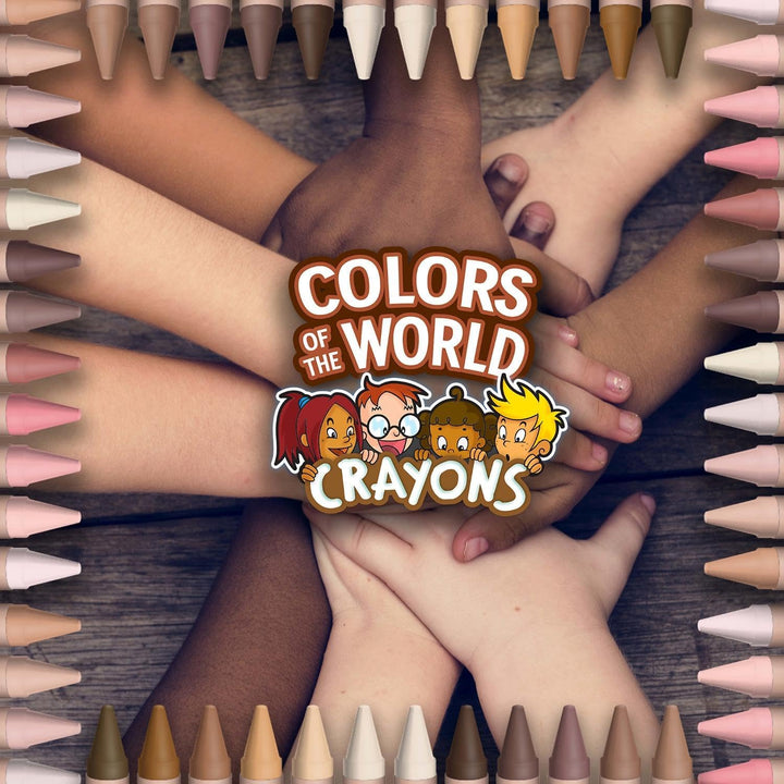 Bulk Crayon Set, Colors of the World, Multicultural Crayons, School Supplies, 6 Sets of 24 Colors