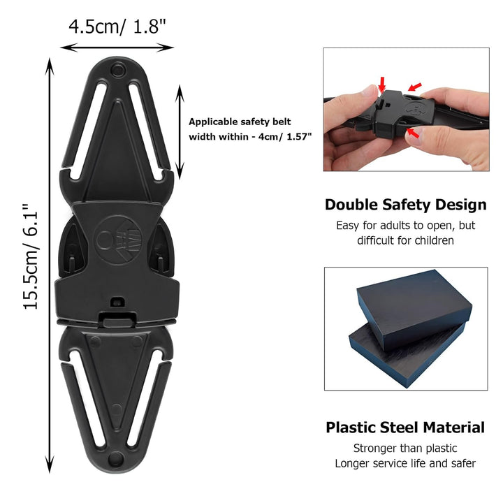 Anti Escape Safety Clip Baby Harness Chest Clips, Chest Strap Lock Prevent Children/Kids(Under 1.5 Years Old) Taking Their Arms Out of High Chairs/Strollers/Reins(2 Pack)