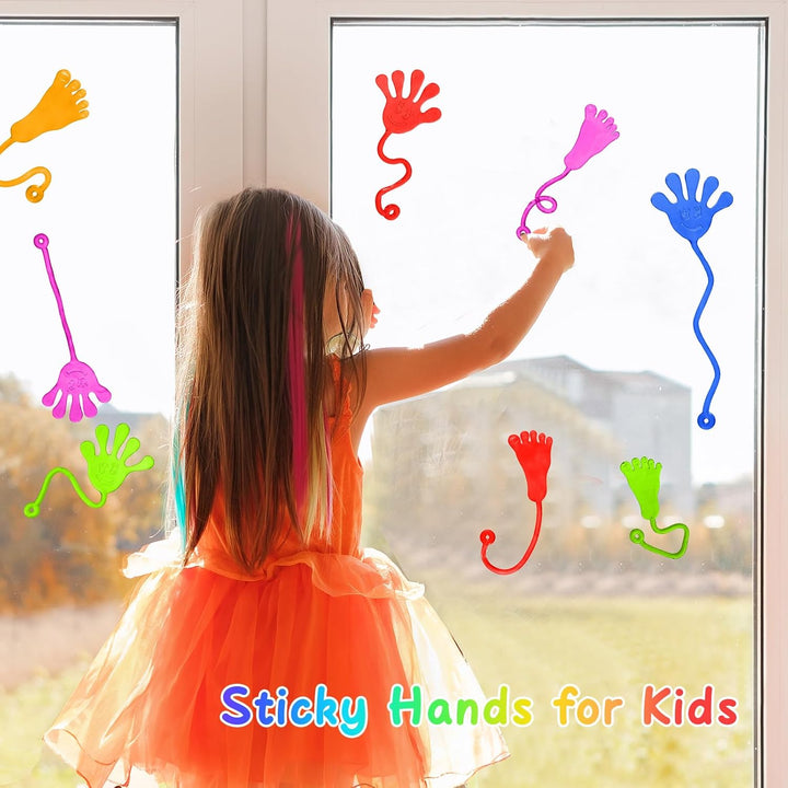 Sticky Hands Bulk 30 PCS Party Favors for Kids 4-8,8-12 Year Stretchy Sticky Hand Feet Goodie Bags Stuffers for Kids Mini Classroom Prizes Student Gifts Teacher Must Haves Birthday Trinkets Slap Hand