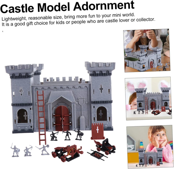 Assembled Castle Model Set Toy Soldiers Educational DIY Scene for Boys and Girls Medieval Castle Building Toy for Creative Play