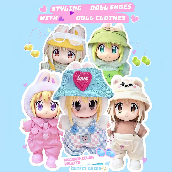 Doll Shoes for Labubu,10 Pairs Cute Labubu Shoes Set,Including Pink Labubu Boots,17Cm Labubu Accessories(No Doll)