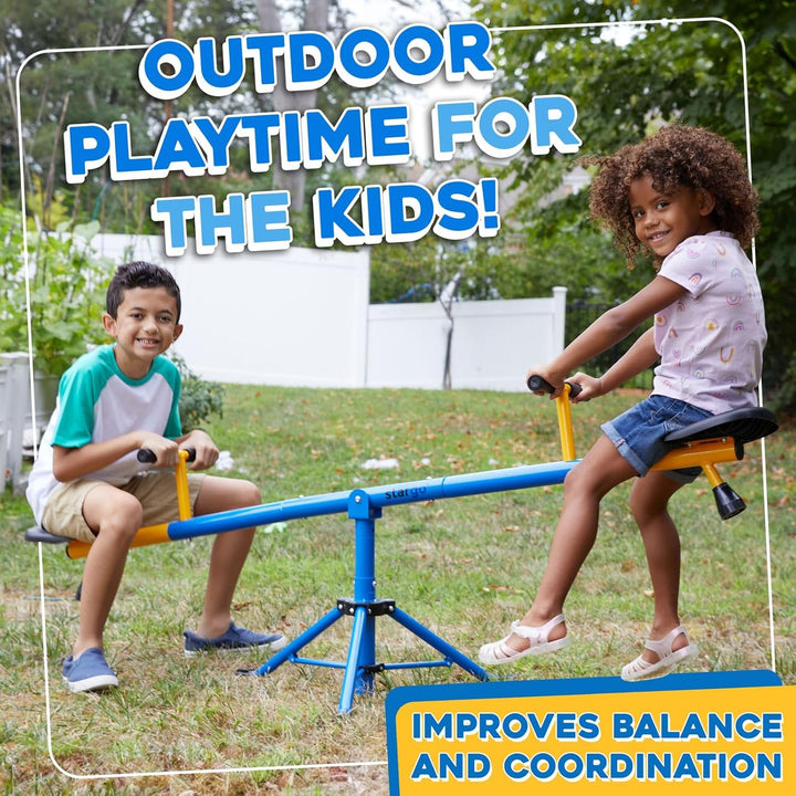 Swivel Teeter Totter Indoor for Toddlers Age 2-5, 360 Seesaw Frame Expands for Kids Outdoors for Ages 4 5 6 7 8 9 10, outside Toys Playground Equipment