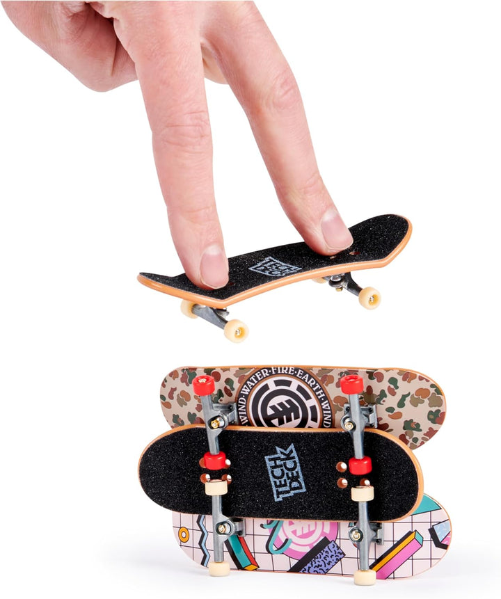 , Ultra DLX Fingerboard 4-Pack, Element Skateboards, Collectible and Customizable Mini Skateboards, Kids Toy for Ages 6 and Up