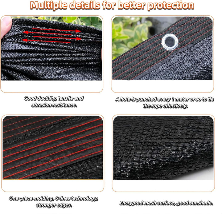 Trampoline Shade Cover 90% Shading Ratio Black Sunshade Tent Top Cover 10Ft 12Ft 14Ft for round Trampoline, Easy to Install for Backyard Playground, Sunproof Net for Outdoor, Tent Only (Fits 14FT)