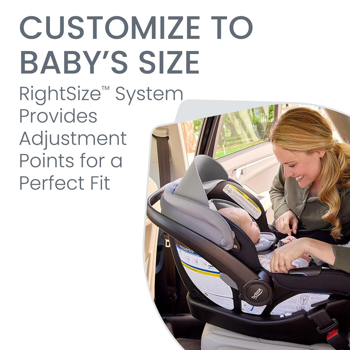 Willow S Infant Car Seat with Alpine Base, Clicktight Technology, Rear Facing Car Seat with Rightsize System, Graphite Onyx