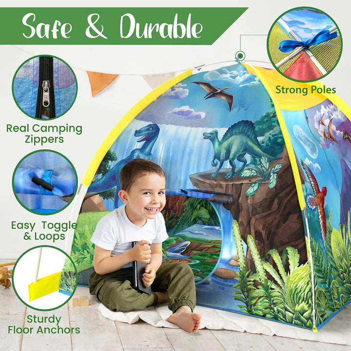 Dino Super Dome with Roar Button, Dinosaur Toys and LED Lights - Epic Dinosaur Tent for Kids Aged 3-12 Perfect for Indoor & Outdoor Adventures