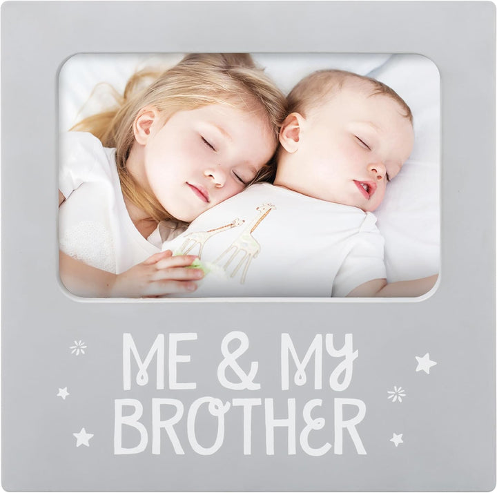 Me and My Brother Picture Frame, Christmas Photo Picture Frame, Sibling Keepsake, Ideal Big Brother Gift, Shower Gift and Gender Neutral Nursery Decor, Gray