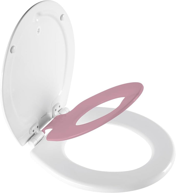 Nextstep2 Toilet Seat with Toddler Potty Training Seat Built-In, Slow Close, Easy Clean, Magnetic Removable Kids Seat, Made in USA, ROUND, White