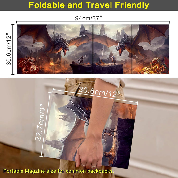 DND DM Screen, Master Screen Compatible with Dungeons and Dragons Board Games Masters, TTRPG Accessories DND Gifts for DM Dungeons Masters