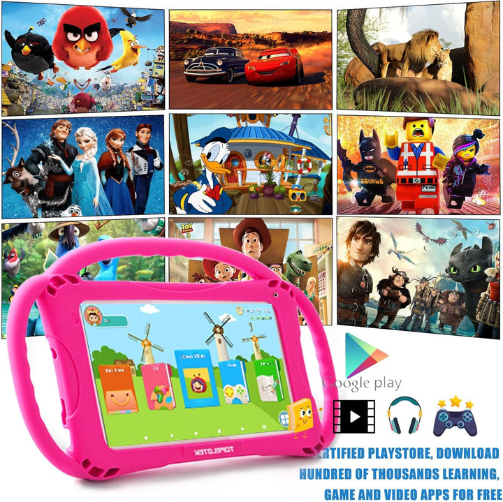 Kids Tablet 7 Inch Toddler Tablet for Kids 3-7 Wifi Android 32GB Kids Tablets Kids Learning Educational APP Pre-Installed Youtube Netflix Parental Control Kid-Proof Case