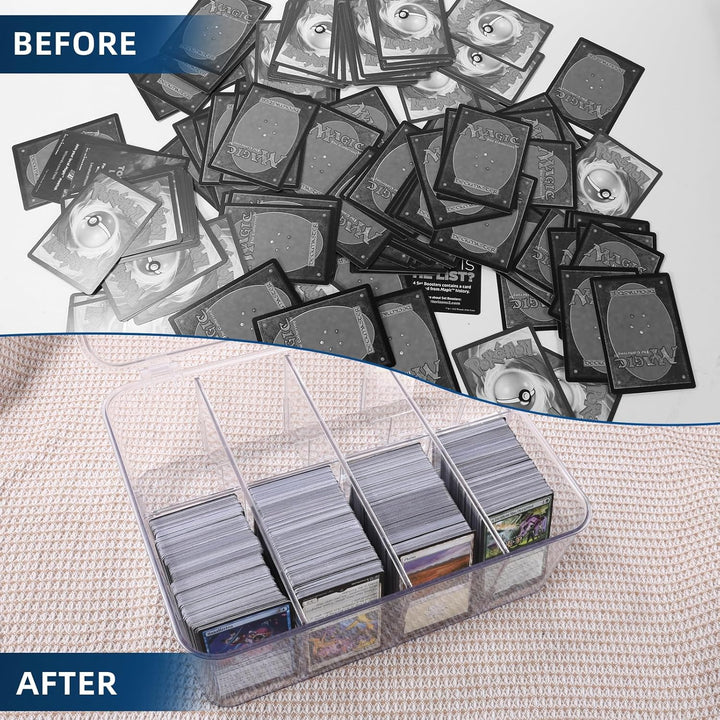 Transparent Trading Card Storage Box-Holds 2000+ Loose Cards-Plastic Card Deck Box for Baseball Cards/For Toploaders/For Graded Card/For Mtg/For Magnetic Card Etc.