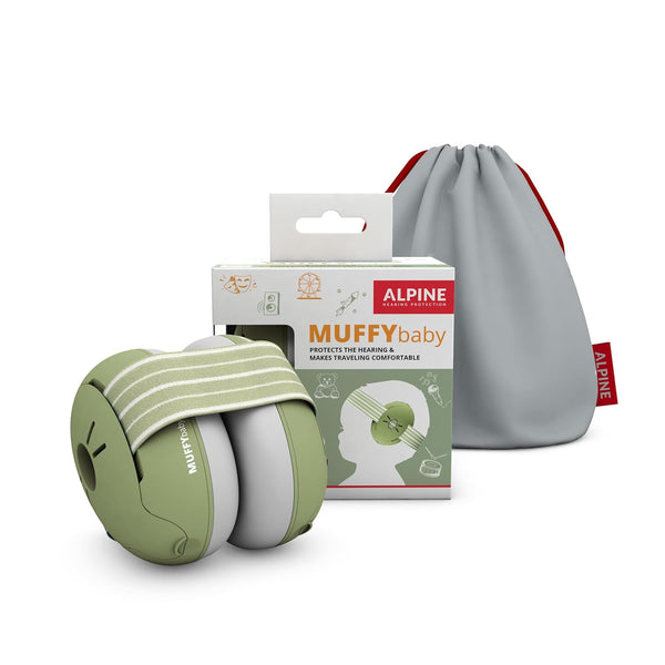 Muffy Baby Ear Protection for Babies and Toddlers up to 36 Months - CE & ANSI Certified - Noise Reduction Earmuffs - Comfortable Baby Headphones against Hearing Damage & Improves Sleep - Green