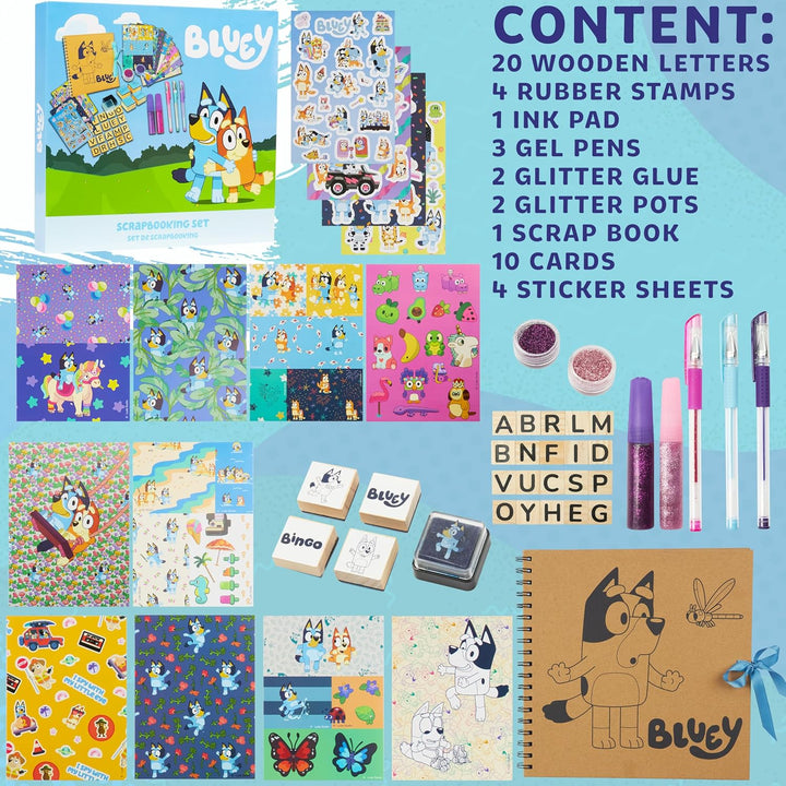Scrapbook Kit for Kids with Scrapbooking Supplies Stamp Glitter Glue DIY Photo Album Art Kit Cute Stationary for Kids Gifts for Girls and Boys