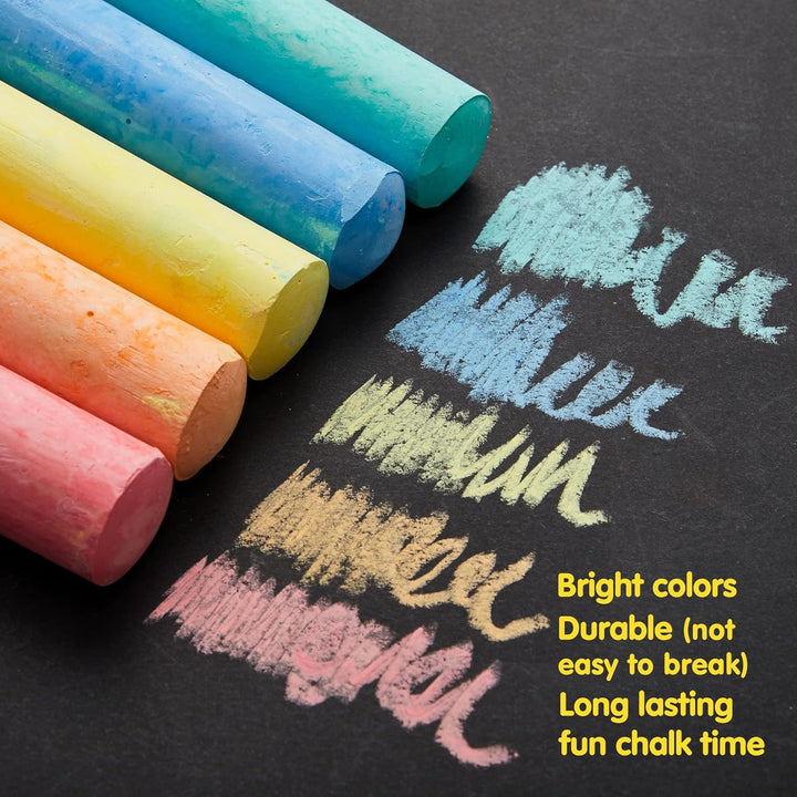 150 Pcs Sidewalk Chalk Set in 30 Packs, 5 Colors, Giant Box Non-Toxic Jumbo Washable Chalk for Outdoor Art Play, Painting on Chalkboard, Kitchen, Blackboard, Playground, Outdoor