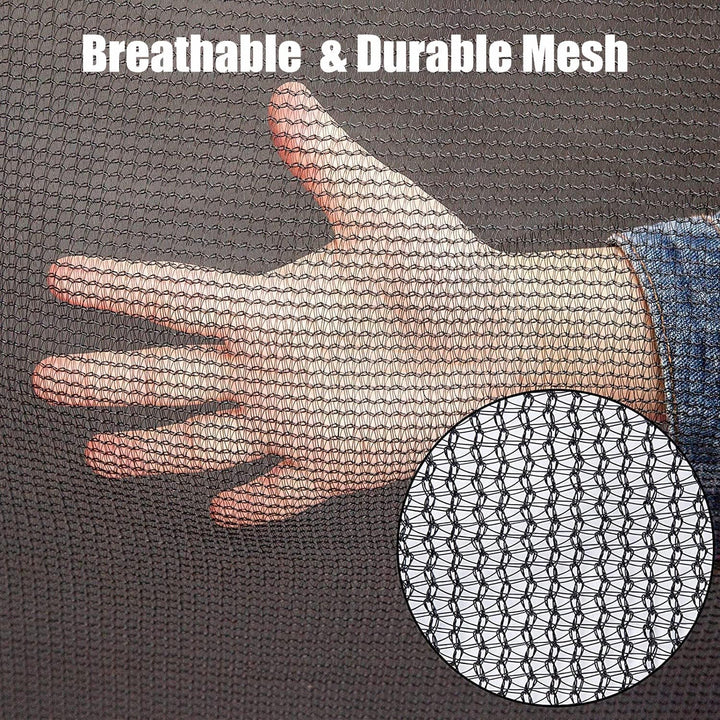 Trampoline Replacement Safety Net for 6 Straight Poles round Frame Trampolines, Breathable and Weather-Resistant, with Adjustable Straps, Zippers, Protection Buckles(Net Only)