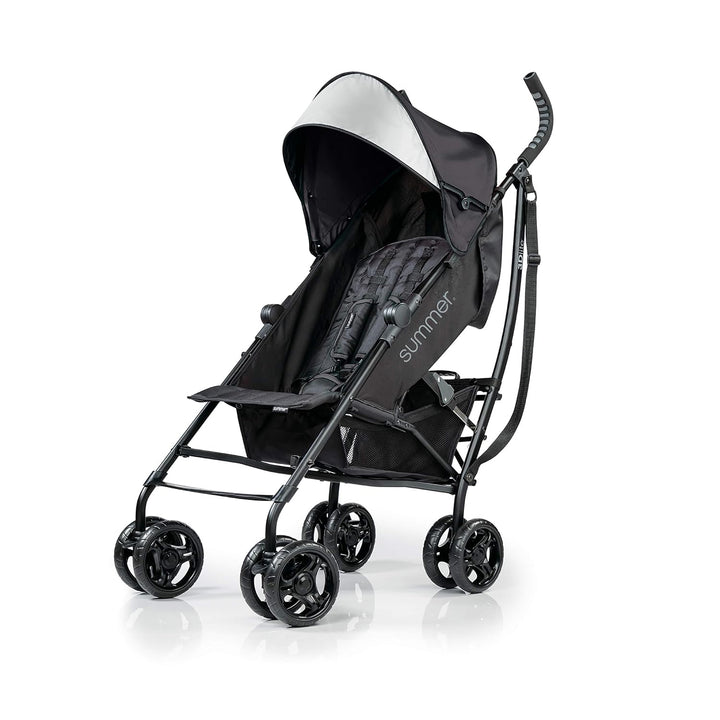 Ingenuity 3Dlite Convenience Stroller,Jet Black–Lightweight Stroller with Aluminum Frame,Large Seat Area, 4 Position Recline, Extra Large Storage Basket– Infant Stroller for Travel&More
