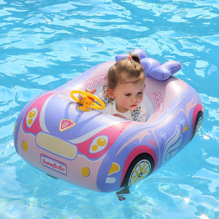 Swimbobo Toddler Pool Float with Seat Boat Inflatable Ride-On Car for Kids Outdoor Toys