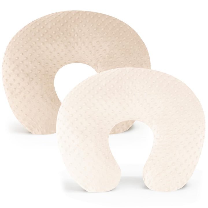 2 Pack Nursing Pillow Covers, Soft and Comfortable Nursing Cover for Breastfeeding Pillows, Pillow Slipcover for Baby Girls Boys Newborn(Brown, Blossom)