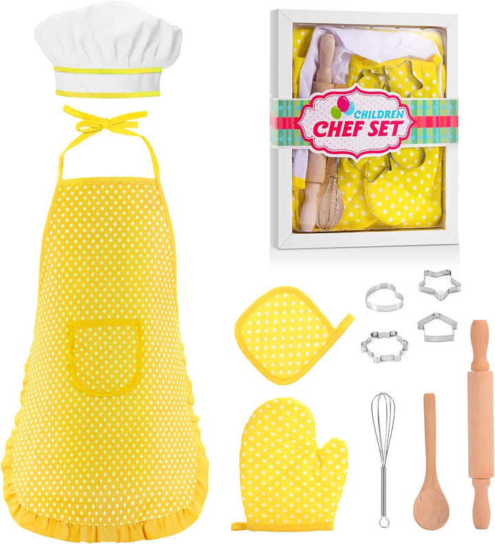 Gifts for 2-8 Year Old Girls Boys,Chef Costume Set Kids Apron for Girls Toddler Birthday Xmas Gifts for Kids Stocking Stuffer