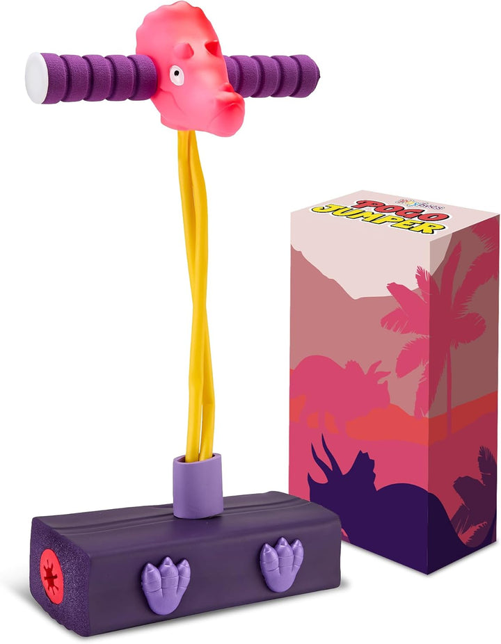 Foam Pogo Stick Dinosaur Jumper for Kids 3, 4, 5, 6, 7, Years Old Coolest Toys for 5 Year Old Boy Themed Bungee Pogo - inside & outside Fun for Boys & Girls
