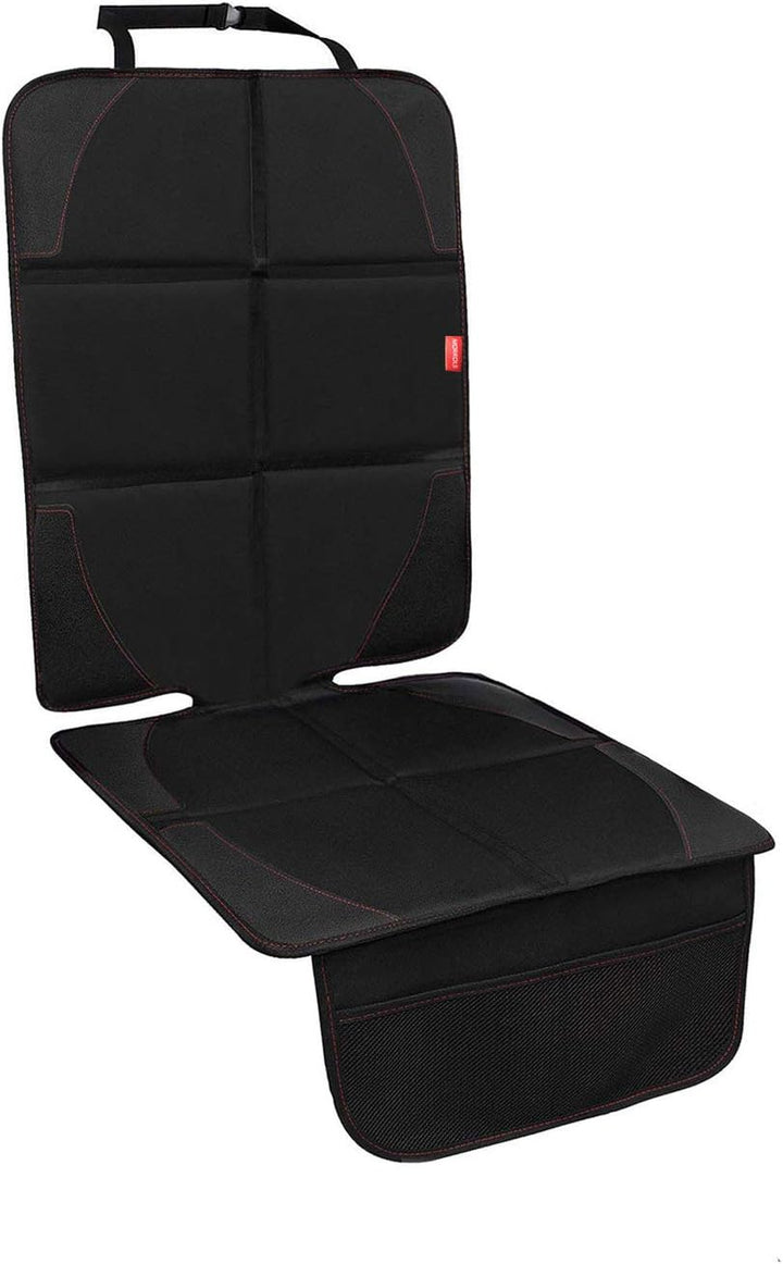 Car Seat Protector, 2 Pack Carseat Protector with Thick Padding, Baby/Pets for Child Car Seat-Mesh Pockets-Waterproof-Universal Size(Black)