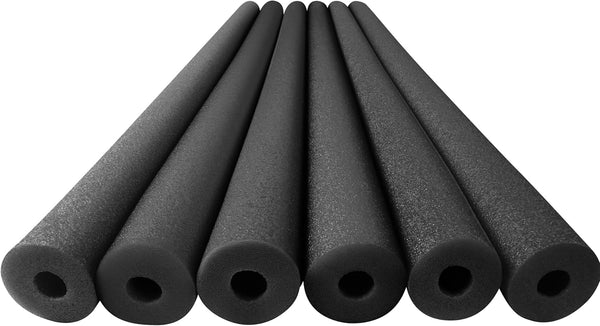 Pool Noodles Foam 6 Pack - Soft Large Black Foam Noodle Tube, Bulk Swim Noodles, Multi-Purpose, Pool Toy, Floating Training Device, Exercise Aid, Craft Projects
