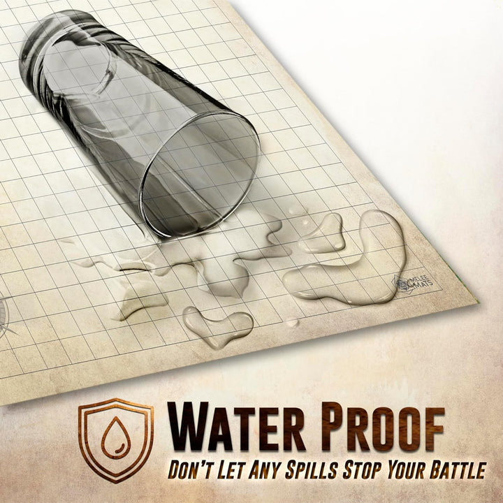 DND Map Starter Kit - 24” X 36", Wet/Dry Erase Battle Terrain Grid - Ultimate Tabletop Gaming Experience with Accessories