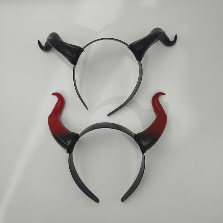 Devil Horns Headband Halloween Hairband, Cosplay Costume Hair Hoop, Hair Accessory for Halloween Parties, Rave