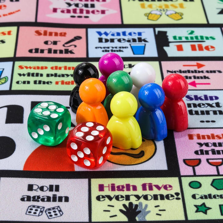 Drinking Board Games for Adults, Rubber Mat Drinking Board Game, Funny Party Interactive Drinking Games for Game Night, Birthday, Family Play or Any Occasion, Age 21+, 2-8 Players