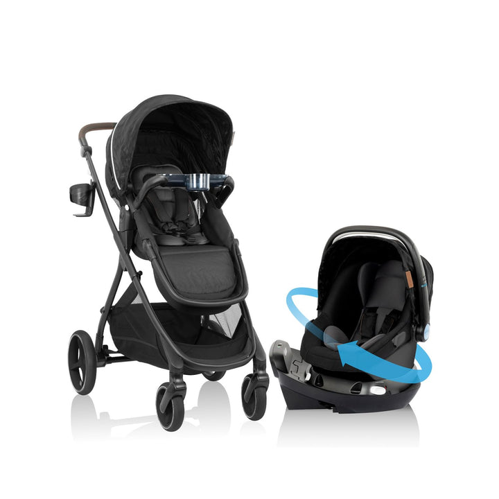 Shyft Intuiti Travel System with Revolve180 Litemax NXT Rotational Infant Car Seat (Fossil Gray)
