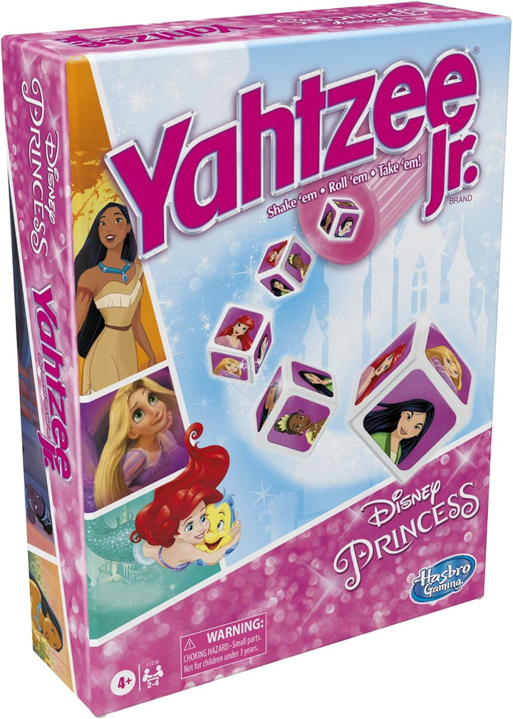 Yahtzee Jr.: Disney Princess Edition Board Game for Kids Ages 4 and Up, for 2-4 Players, Counting and Matching Game for Preschoolers (Amazon Exclusive)