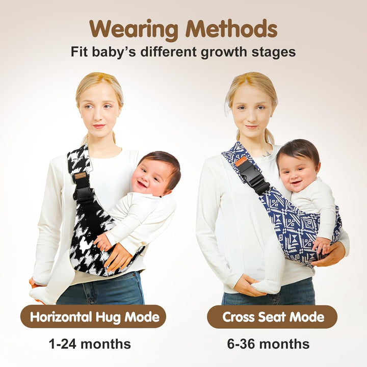 Baby Sling Carrier,Toddler Carrier, 2025 New Baby Sling,Portable and Lightweight Sling,Non-Slip Hip Seat Carrying 10-30Lbs(Black)