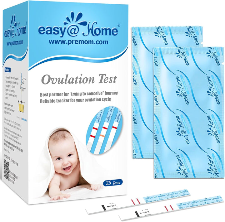 Ovulation Test Strips, 25 Pack Fertility Tests, Ovulation Predictor Kit, Powered by Premom Ovulation Predictor Ios and Android App, 25 LH Strips