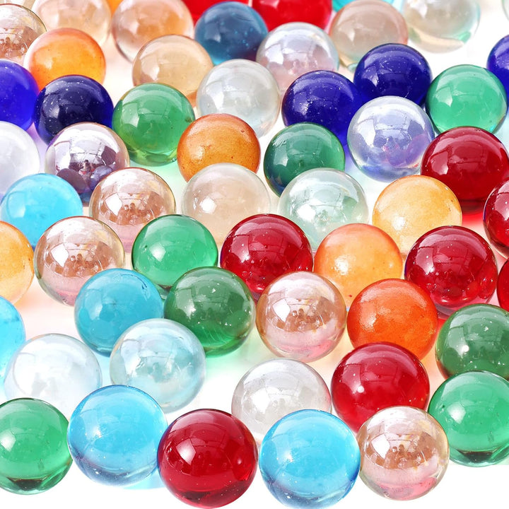 20PCS Glass Marbles for Kids, 0.6 Inch Small Colorful Marbles Run Accessories, for Kids Game, Birthday Party Gifts, Parent-Child Games