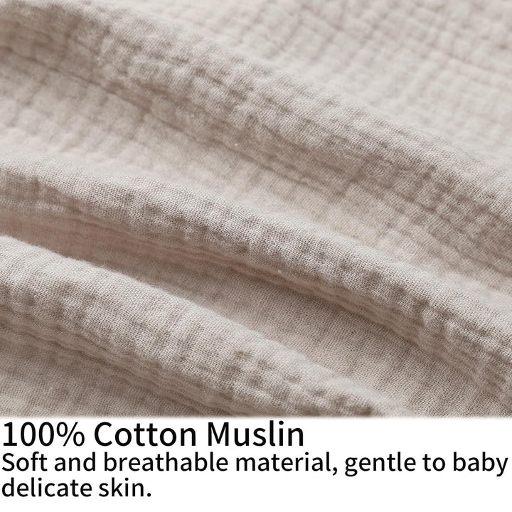 Muslin Nursing Pillow Cover Soft 100% Cotton Feeding Pillow Slipcover Fits Standard Infant Nursing Pillow for Baby Boy and Girl, Fog
