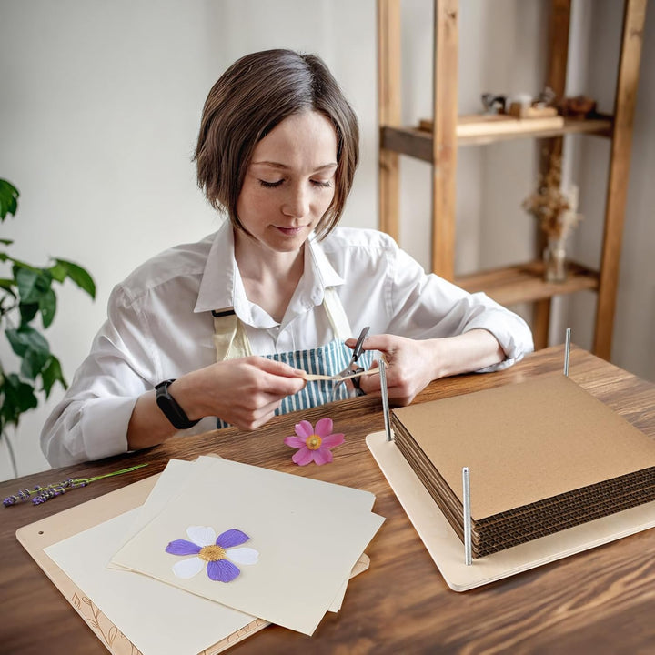 Extra Large 11”X11” Flower Press - 10-Layer Wooden Press for DIY Flower Preservation with Storage Bag, Adult Craft Kit