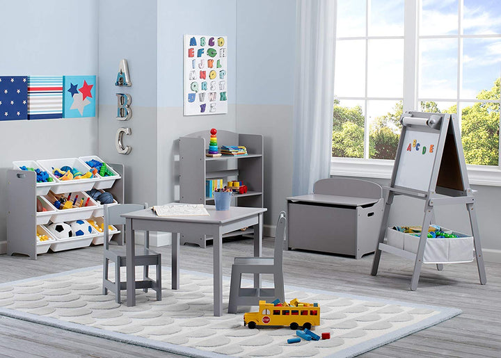 Mysize Kids Double-Sided Storage Easel -Ideal for Arts & Crafts, Drawing, Homeschooling and More - Greenguard Gold Certified, Grey
