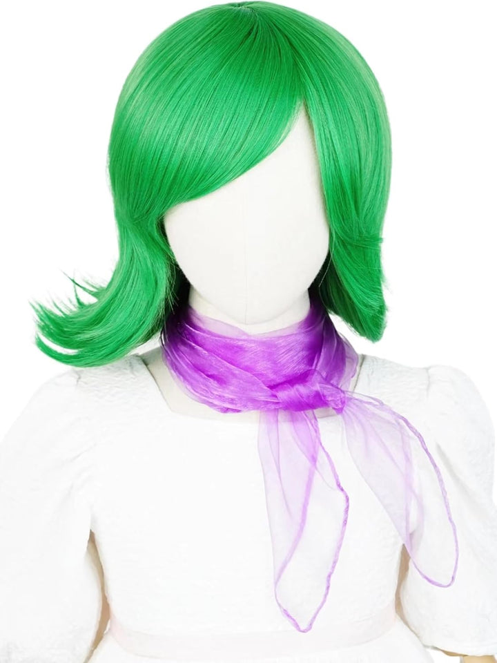 Long Straight Black Kids Wig with Flower Hair Clip, Wigs for Girls Toddler Cosplay 27.6'' Synthetic Hair + Wig Cap for Halloween Party Daily Costumes
