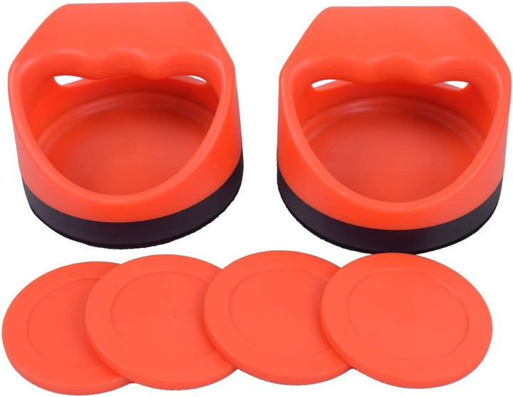 Plastic Air Hockey Strikers/Pushers, 2 PCS 4" Plastic Air Hockey Pushers and 4 PCS 2.75" Pucks Replacement for Game Tables Goalies Equipment Accessories