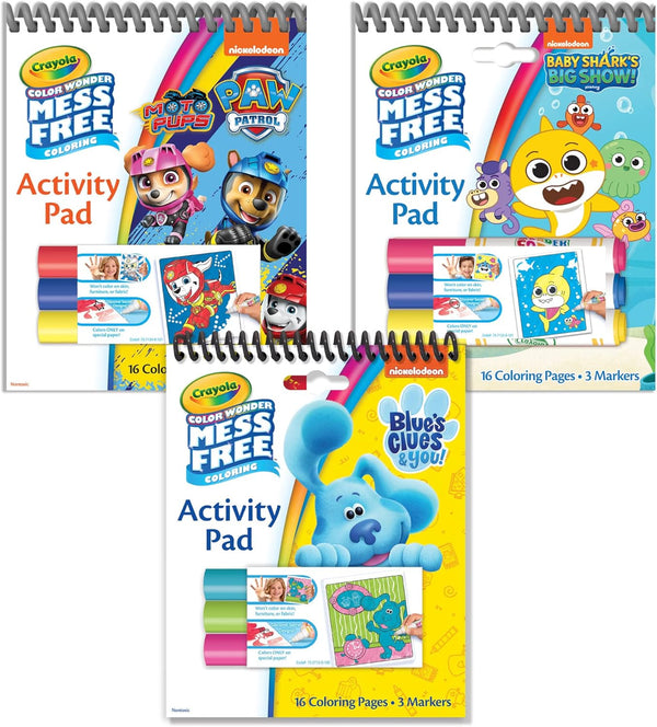 Nickelodeon Color Wonder Bundle (3 Pack), Mess Free Coloring Set for Kids, Activity Pads & Markers, Gifts for Toddlers, 3+