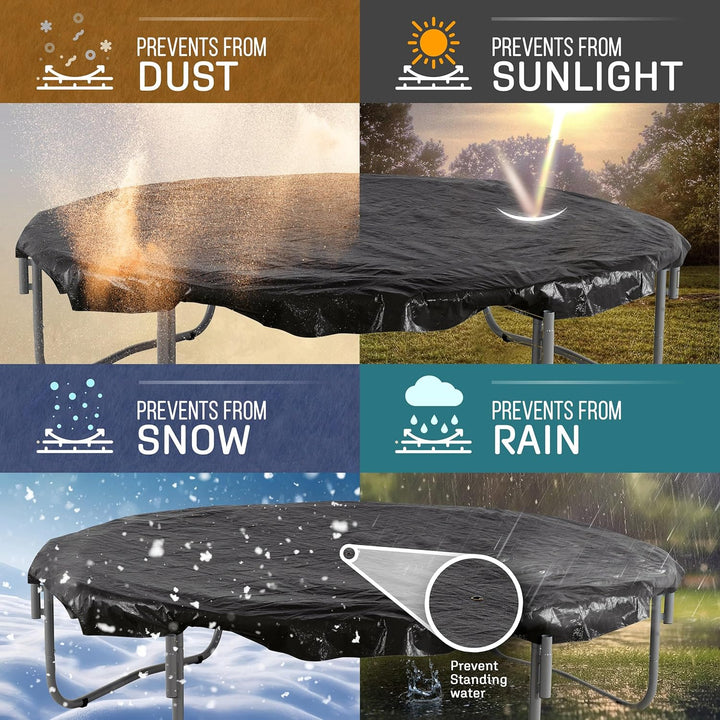 Machrus  Trampoline Weather Cover - 7.5FT 8FT 10FT 11FT 12FT 13FT 14FT 15FT 16FT 17FT 8X14FT 9X15FT 10X17FT -Weather-Resistant Trampoline Protective Cover